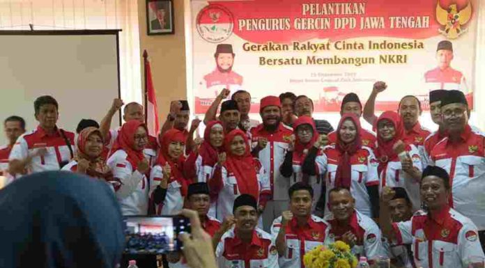 Pelantikan DPD Gercin Jateng, Hendrik Yance Udam: Saya Membawa Semangat Nasionalisme, Kepahlawanan dan Cinta NKRI