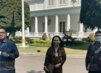 Presidium Majelis Pekerja Buruh Indonesia Bertemu Presiden Jokowi Untuk Membahas Masalah Omnibus Law Klaster Ketenagakerjaan.