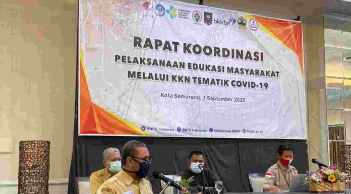 BNPB, Kemendikbud, dan Kemendagri bersama Pemprov Jawa Tengah Lakukan Monev Pelaksanaan KKN Tematik COVID-19 di Jawa Tengah