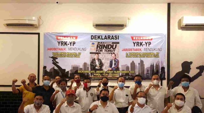 DEKLARASI RELAWAN YRK-YP JABODETABEK, CABUP TORAJA UTARA 2020