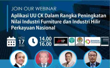 DPP JPIP dan DPP HMKI Gelar Webinar: ‘Aplikasi Undang-Undang Cipta Kerja Dalam Rangka Peningkatan Nilai Tambah Industri Furniture Dan Industri Hilir Kayu Nasional’