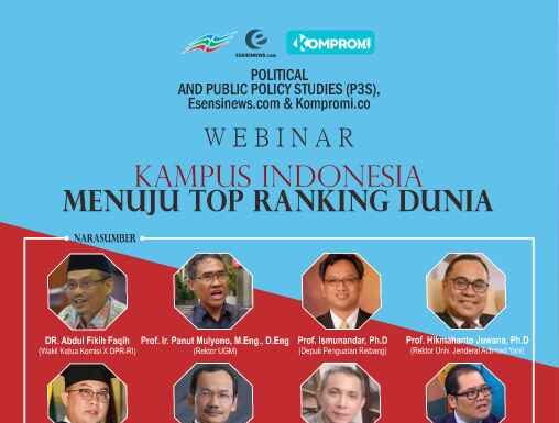 Bedah Kampus Indonesia Masuk Top Rangking Dunia, Sejumlah Pakar Tampil dalam Webinar P3S