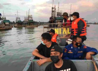 POSMAT TNI AL TOBOALI BANGKA BELITUNG HENTIKAN PENAMBANGAN ILEGAL