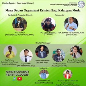 Biro Pemuda PGIW SULSELBARA Gelar Diskusi Online Bahas Masa Depan Organisasi Kristen