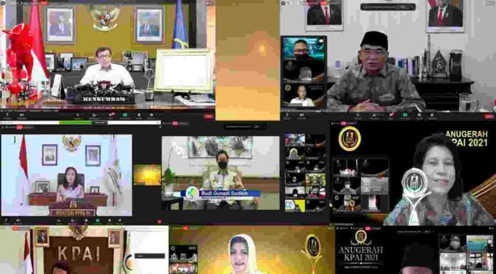 Anugerah KPAI 2021: Menteri, Gubernur dan Bupati/Walikota, Komisi Perlindungan Anak Daerah, Organisasi Profesi, Lembaga Layanan Masyarakat, Institusi Penegak Hukum, Forum Anak Daerah, Tenaga Profesi, Tokoh Anak Inspiratif Dapat Penghargaan KPAI