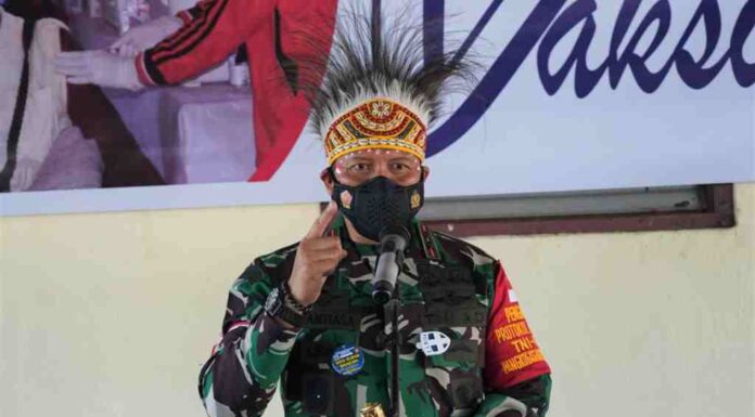 Pencanangan Pin Vaksinasi, Pangdam XVIII/Kasuari : Kita Harus Merdeka Dari Wabah Pandemi Covid 19