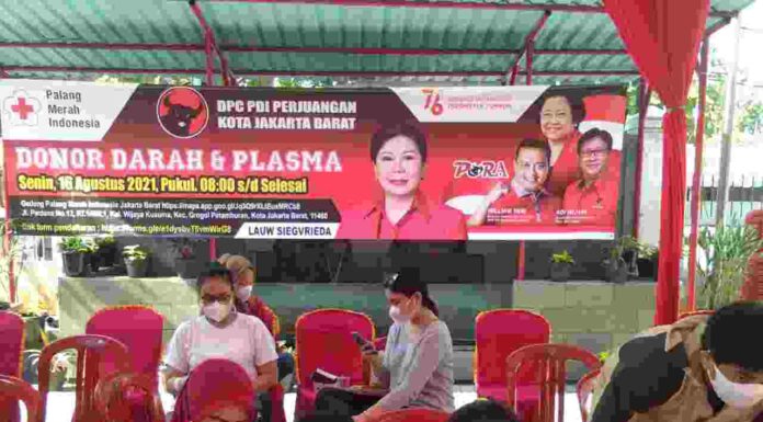 DPC PDIP Kota Jakarta Barat Kembali Gelar Donor Darah & Plasma