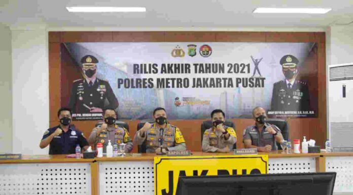 Rilis Akhir Tahun Polres Jakpus, Selama 2021 di dominasi Ungkap Kasus Narkotika
