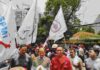 FSPMI DKI JAKARTA DEMO MINTA APINDO CABUT GUGATAN TERKAIT UMP DKI JAKARTA 2022
