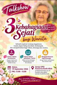 Talkshow “3 Kebahagiaan Sejati bagi Wanita” Sukses Digelar di GPSI Pancaran Kasih Allah